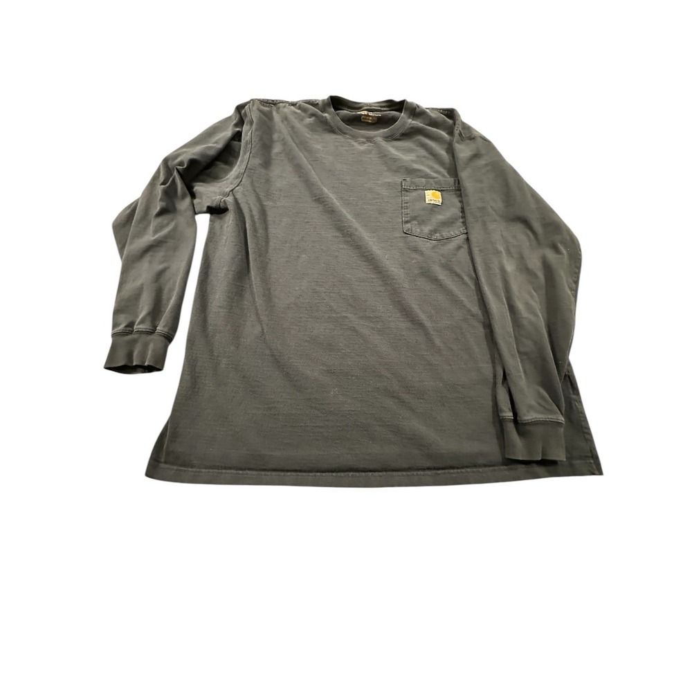 Carhartt T Shirt Mens X Large XL Standard Fit Navy Blue Long Sleeve Pocket EUC
